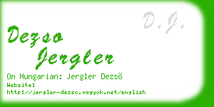 dezso jergler business card